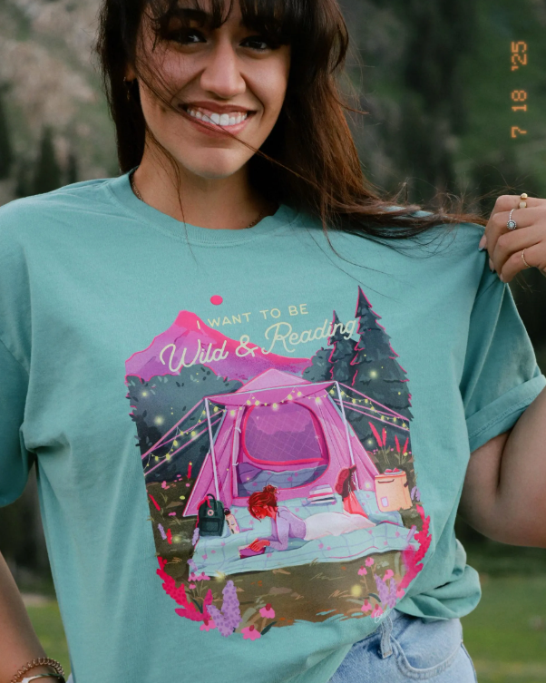 Wild and Reading Graphic Seafoam T-Shirt