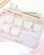 Planificador semanal Sunshine Positivity Bloc de notas de escritorio de 8,5" x 11"