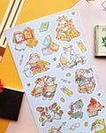 Pinkpafu "Bookish Bunnies" 🐰📚 STICKII Sticker Sheet - Cozy Academic Reading Decals