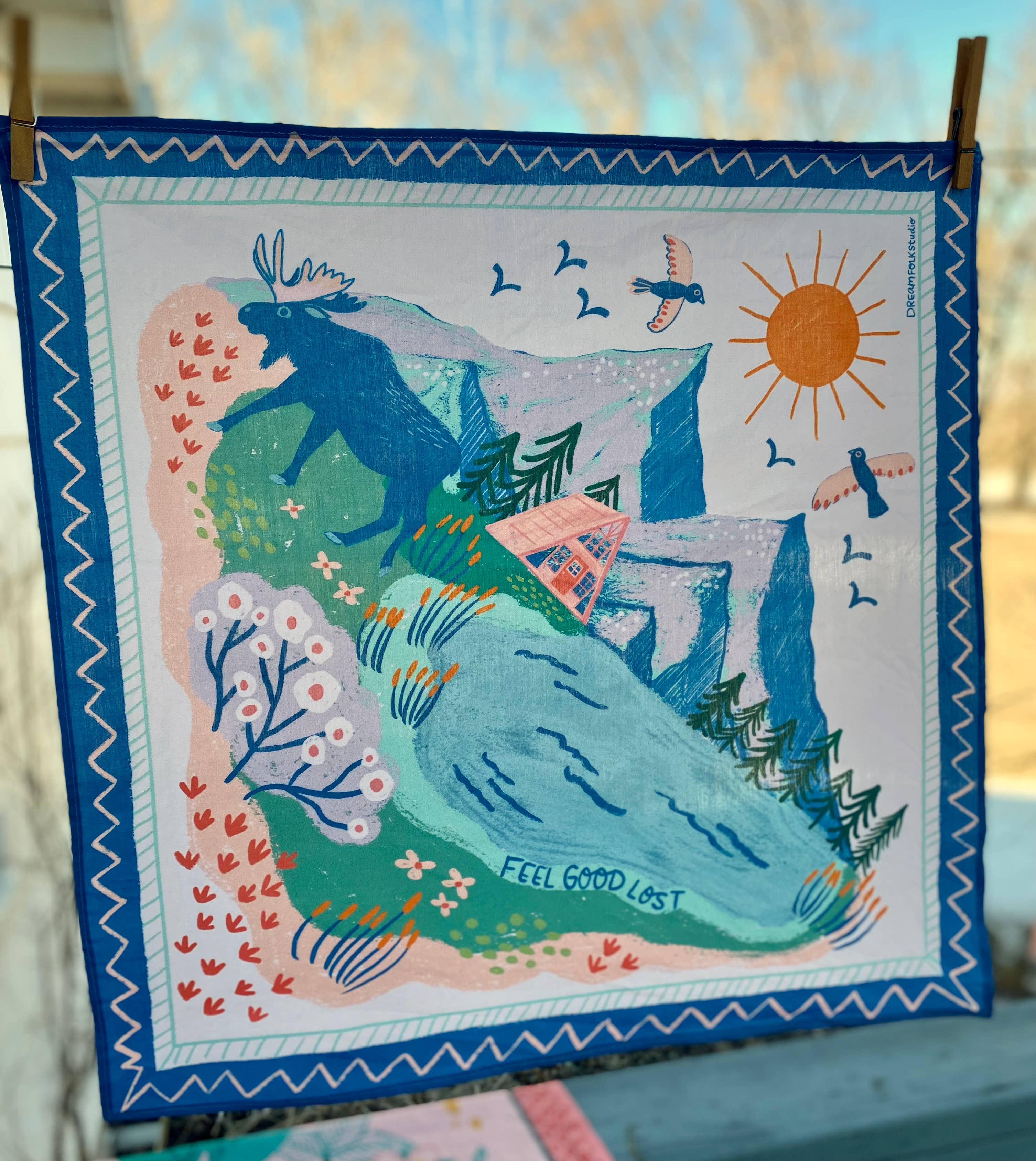 Dream Folk Studio - Moose Mountain Cotton Bandana Scarf