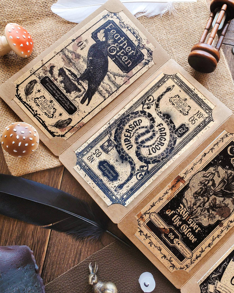 2025 Halloween Stickii Advent Calendar: Compendium of Curious Concoctions - Vintage Stickers