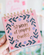 Calendario de escritorio plegable con 52 semanas de citas felices