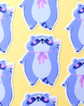 Waterproof Vinyl Sticker 🦝💢 Angry Comet the Raccoon | 3-inch Laminated by the Moonborn