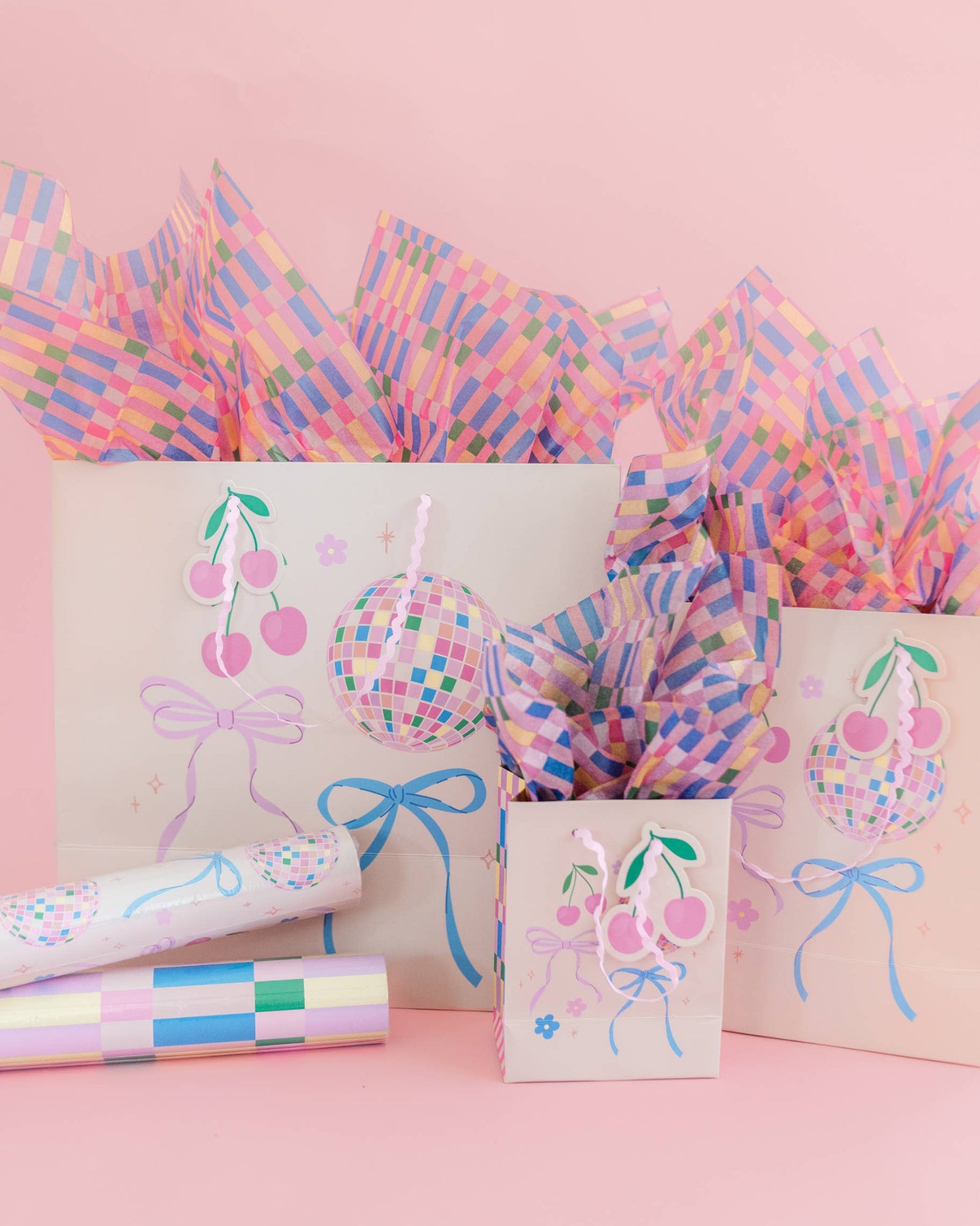 Rock Paper Scissors 🌈 Bright Stripes Tissue Paper (8 Sheets) – Colorful Birthday Gift Wrap & Fun Decorative Packaging