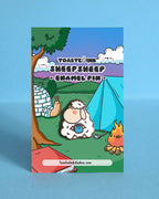 Morning Coffee Cute Blushing Sheep Hard Enamel Pin - 1"