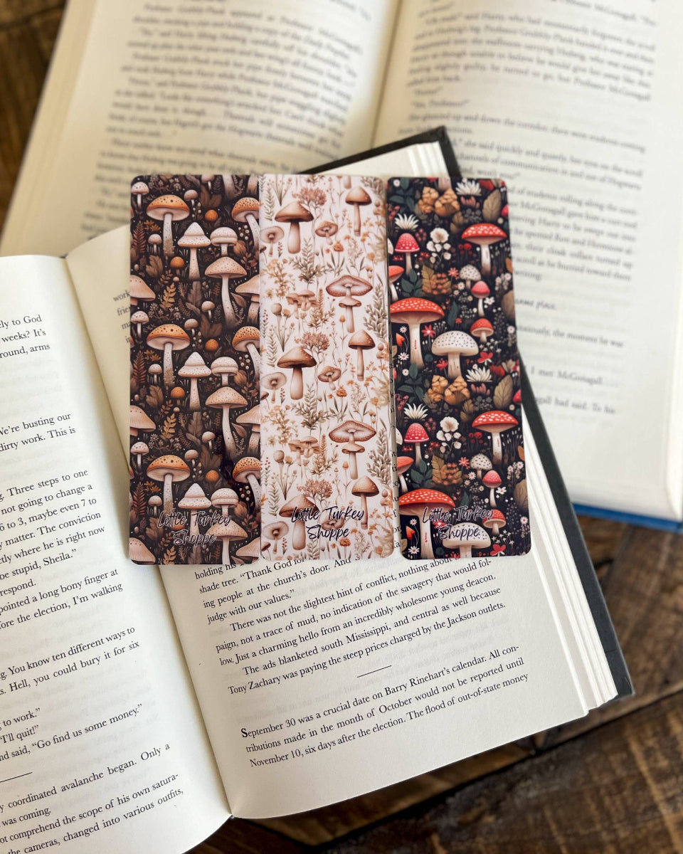 Cottagecore Red Mushroom Soft Touch Matte Bookmark - 2" x 6"