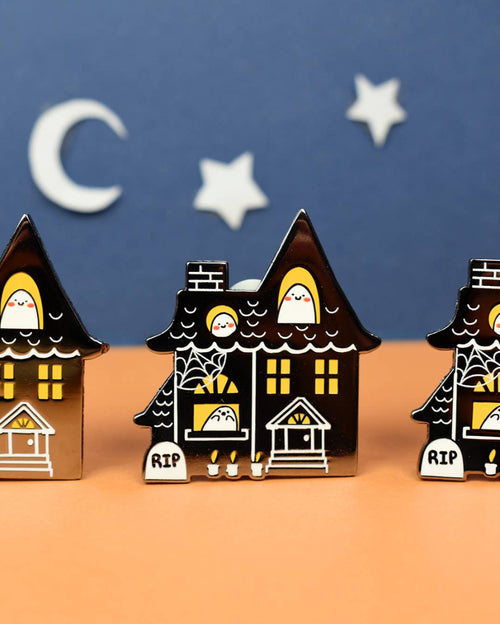 Spooky Ooky Haunted House Hard Enamel Pin 👻 Halloween Collectible by the Moonborn