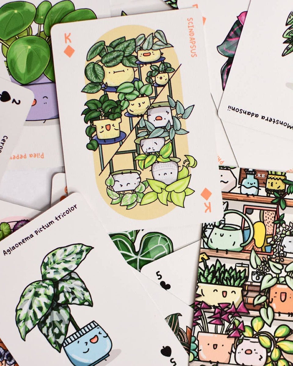 Full House of Plants Plant Lovers Kawaii Playing Cards