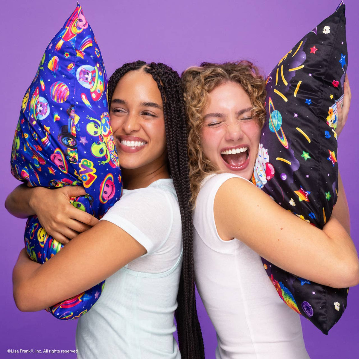 KITSCH - Lisa Frank® x Kitsch Satin Pillowcase in Zoomer™ & Zorbit™