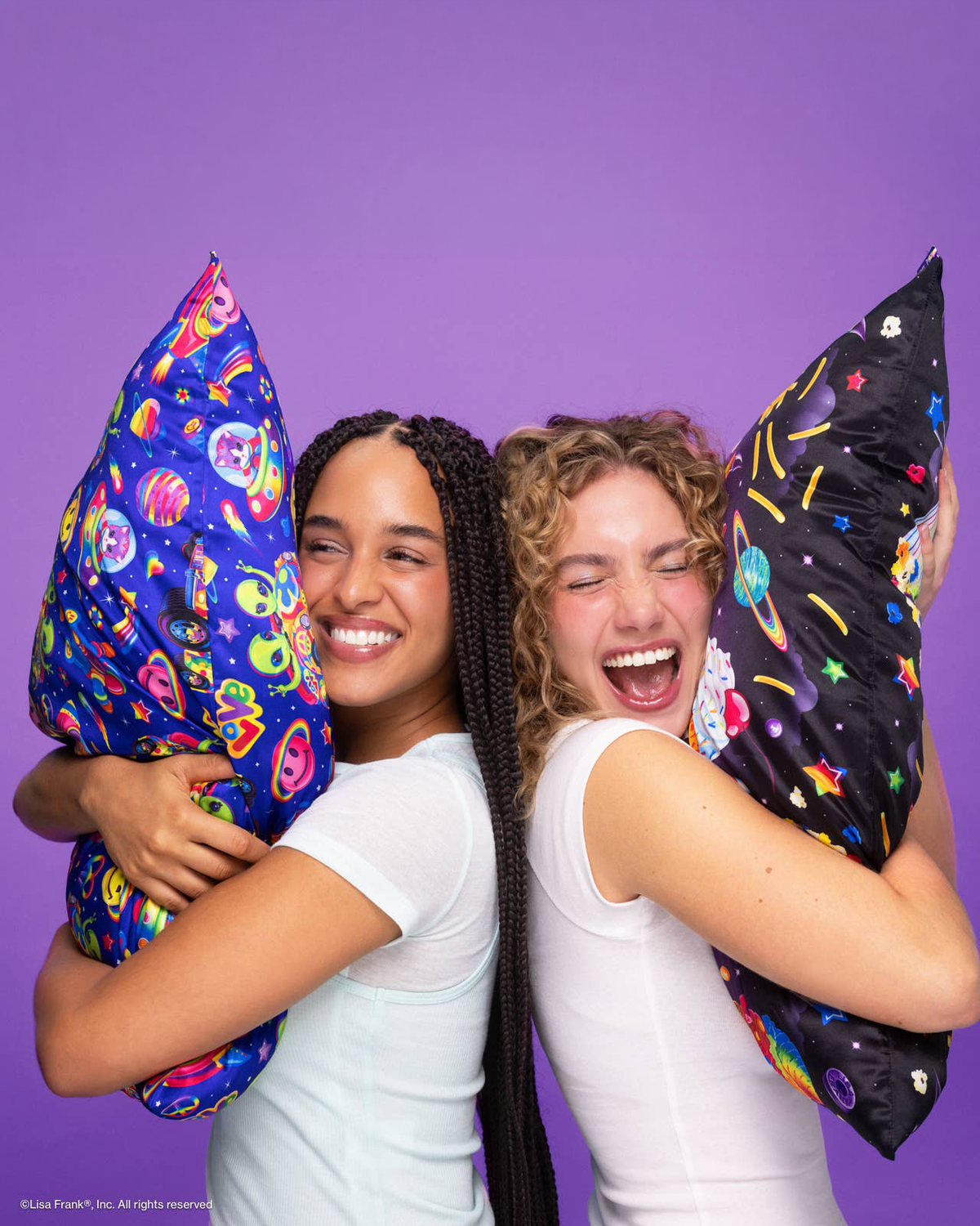 KITSCH - Lisa Frank® x Kitsch Satin Pillowcase in Zoomer™ & Zorbit™