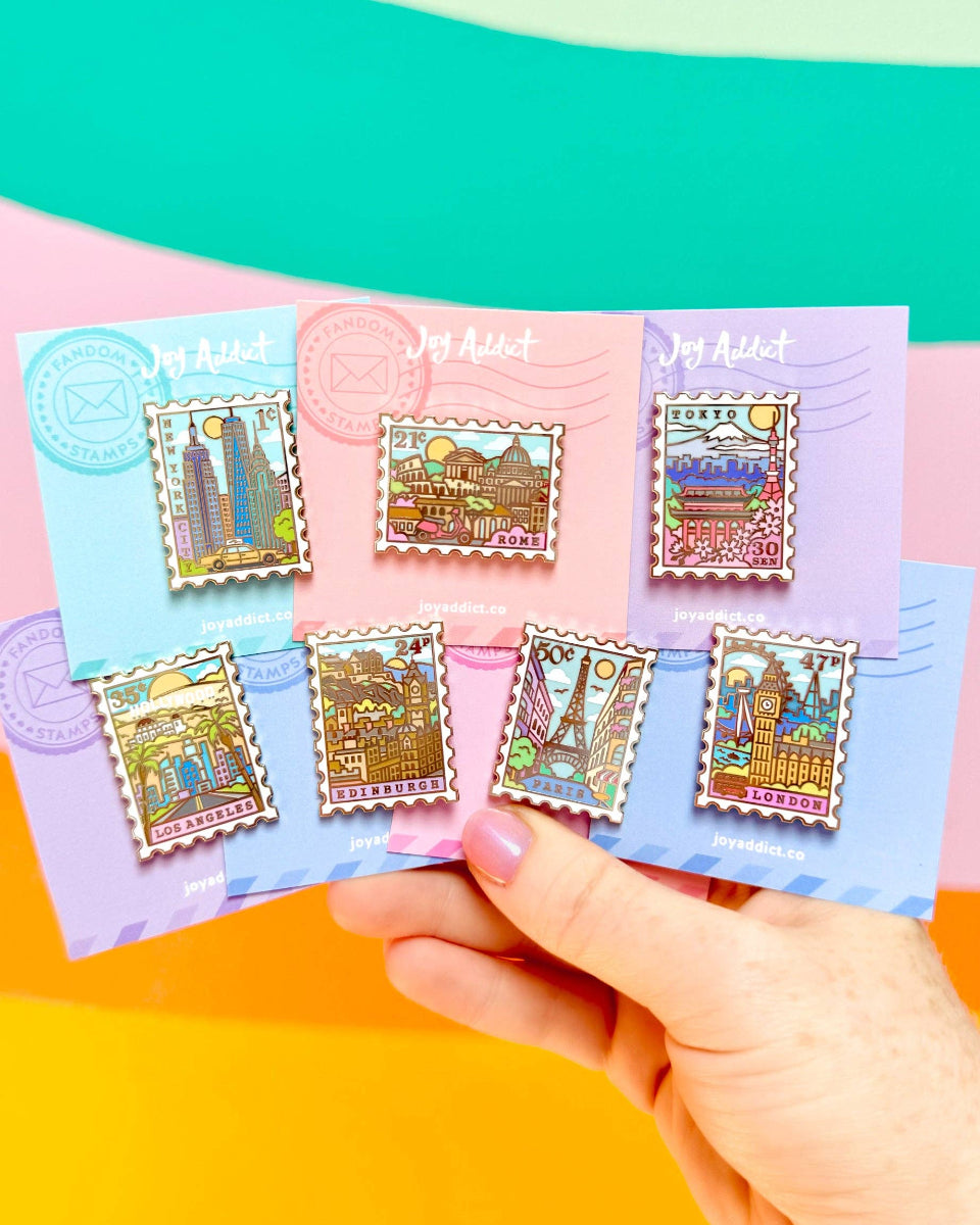 Paris Eiffel Tower Hard Enamel Stamp Pin
