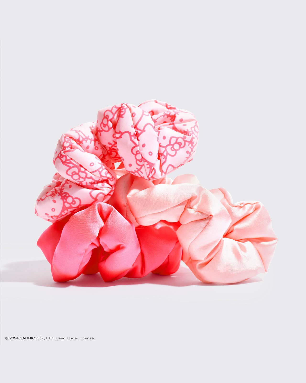 Hello Kitty x Kitsch 🎀 Recycled Fabric Puffy Scrunchies (3pc Set) - Eco-Friendly & Damage-Free Hair Ties