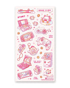 Chickie Cafe "Chickie Gamers" 🐥🎮 STICKII Sticker Sheet - Cozy Gamer & Pastel Tech Decals