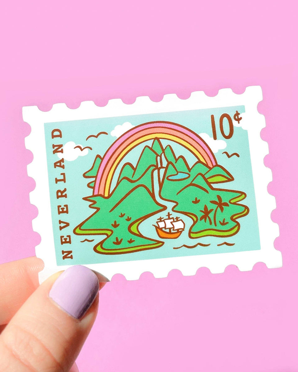 Neverland Peter Pan Stamp Matte Vinyl Sticker - 2.75" x 2"