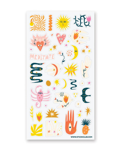 Zen Vibes 🧘🌿 STICKII Sticker Sheet - Minimalist Meditation & Yoga Journaling Decals