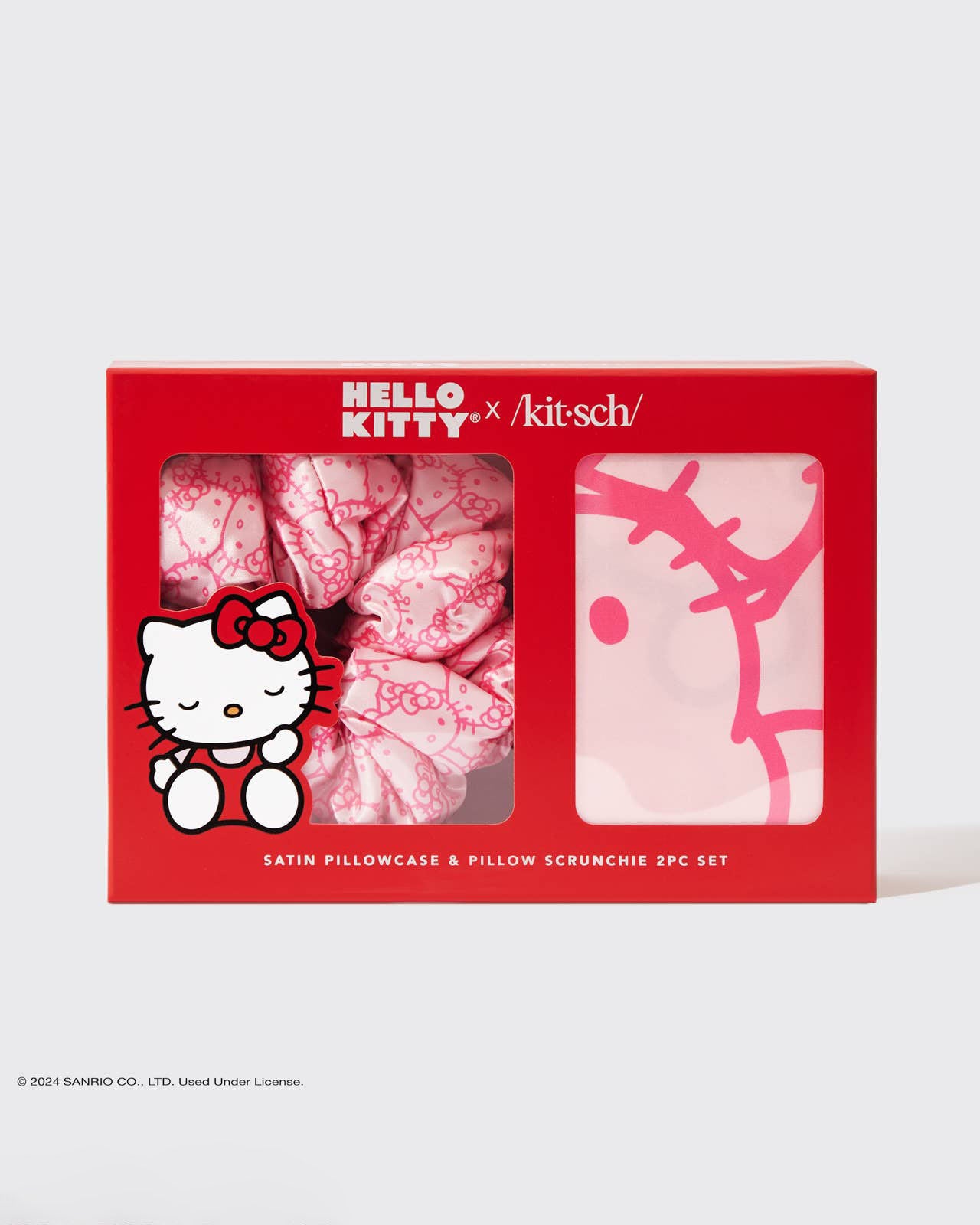 Hello Kitty x Kitsch Satin Pillowcase & Pillow Scrunchie Set