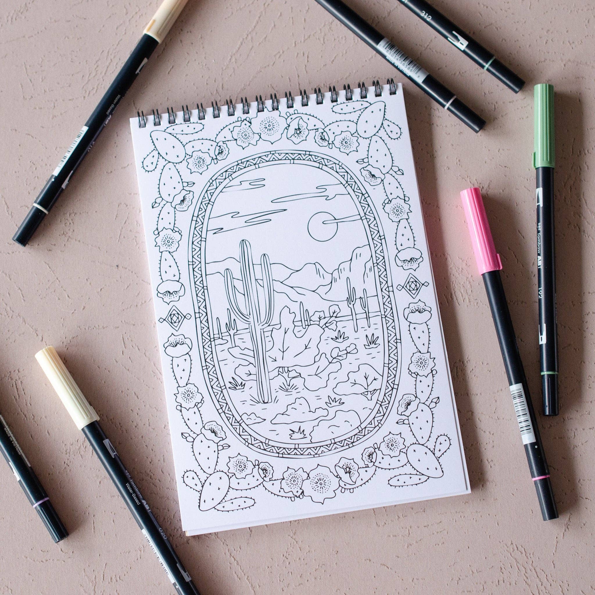 Antiquaria - Antiquaria Desert Landscapes Premium Coloring Book