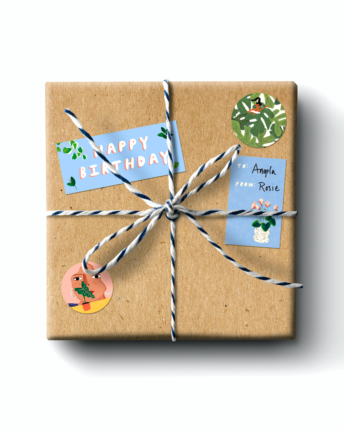 HOUSE PLANTS - 42 Sticker + Label Set