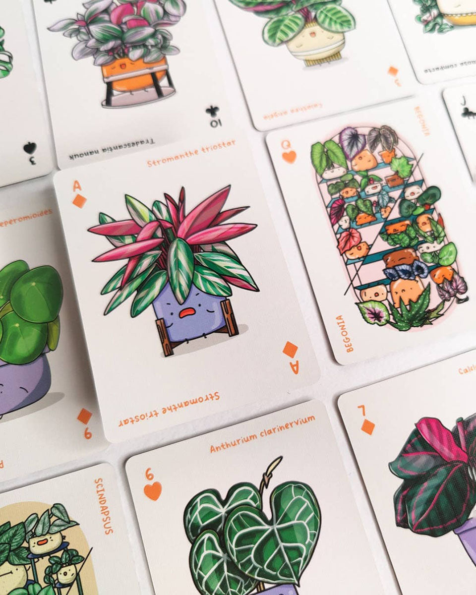 Full House of Plants Plant Lovers Kawaii Playing Cards