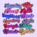 LooLooKazoo - Zodiac Neon Signs Holographic Vinyl Stickers