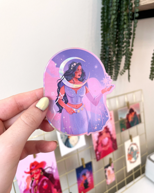 Holographic Vinyl Sticker - Dawn Guardian🌜| by Brittany Keller Art