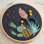 Antiquaria - Night Cactus Premium Embroidery Kit, 6 inch