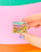 Pin con sello del Gran Cañón 🏜️📮 Pin de solapa de esmalte duro de metal dorado pulido - Parque Nacional de 1,35" | por Joy Addict