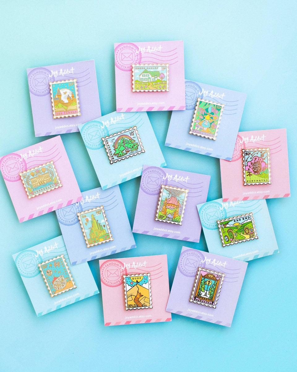 Neverland Peter Pan Stamp Hard Enamel Pin - 1.35"