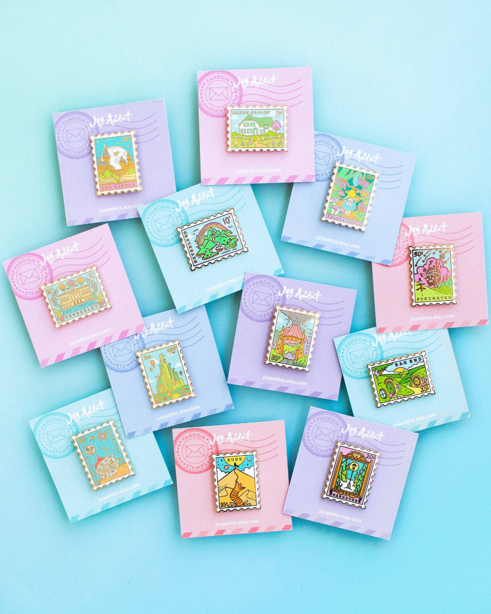 Pemberley, Pride and Prejudice Stamp Hard Enamel Pin - 1.35"