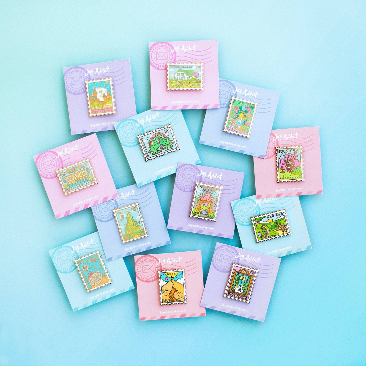 Tulgey Woods Alice in Wonderland Stamp Hard Enamel Pin - 1.35"