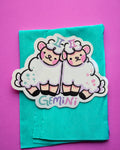 Gemini Sprouts! Sheep Twins Glossy Vinyl Sticker