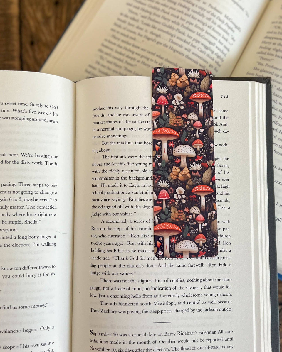 Cottagecore Red Mushroom Soft Touch Matte Bookmark - 2" x 6"
