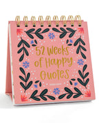 Calendario de escritorio plegable con 52 semanas de citas felices