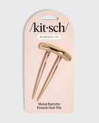 KITSCH - Mini Metal Barrette French Hair Pin - Gold
