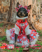Sassy Woof x Hello Kitty "Red Classic" 🍎 Dog Leash - 60" Red Gingham Padded Handle 🎀