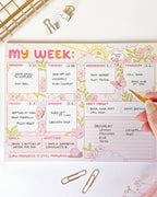 Planificador semanal Sunshine Positivity Bloc de notas de escritorio de 8,5" x 11"