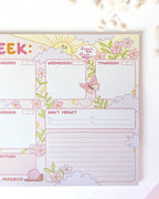 Planificador semanal Sunshine Positivity Bloc de notas de escritorio de 8,5" x 11"