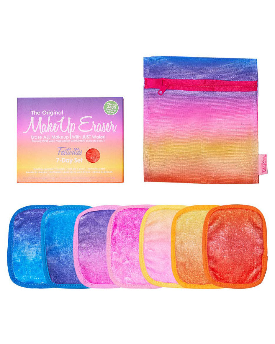 7 Day Bright Festival Makeup Eraser Reusable Cloth Wipe Set