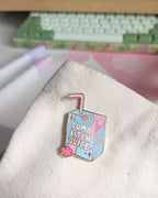 "Dumb Bitch Juice" Pastel Juice Box Hard Enamel Pin - 1.5"