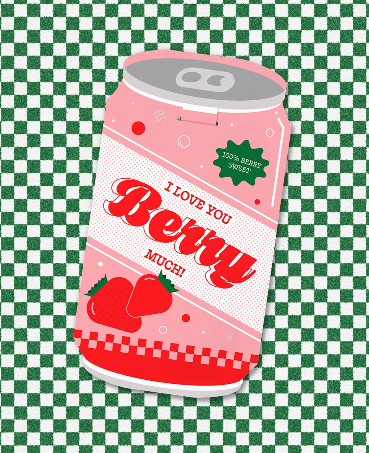 Loco Note - Love You Berry Much Soda Can Card