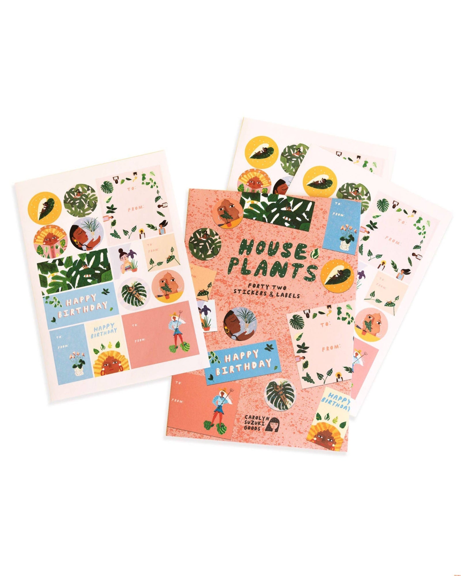 HOUSE PLANTS - 42 Sticker + Label Set
