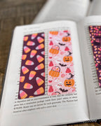 Purple Halloween Candy Corn Soft Touch Matte Bookmark - 2" x 6"