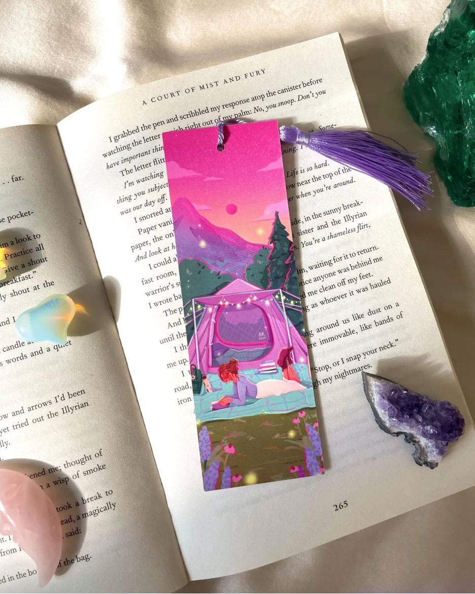 Wild and Reading Camping Tassel Bookmark