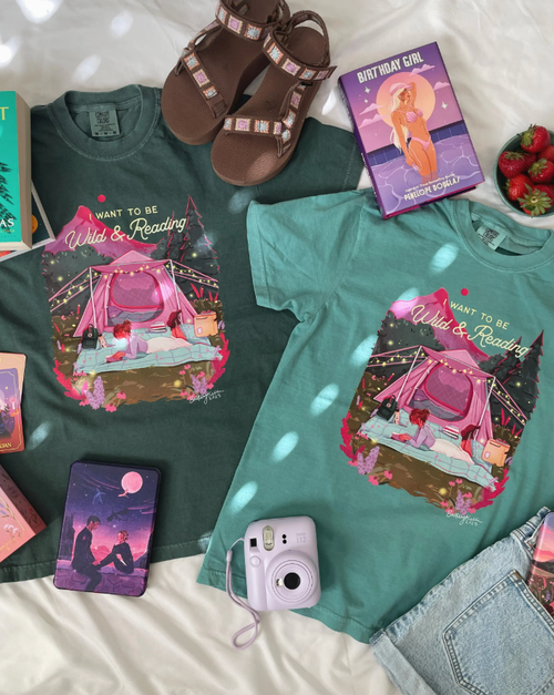 Graphic T-Shirt 📚 Wild and Reading | Seafoam Color by Brittany Keller Art