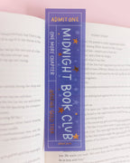 Lesezeichen „Midnight Book Club“ aus blau-goldener Acetatfolie – 5 x 18 cm
