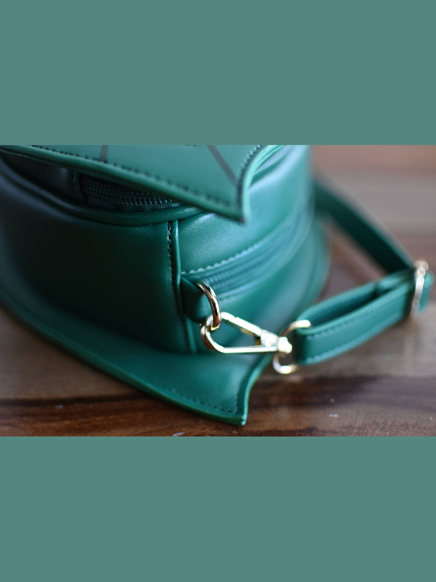 The Leaf: Dark Green ITA Crossbody Bag - 12.75" x 7"