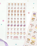 Pocket Peaches "Planner Cuties" 🐰🎨 STICKII Sticker Sheet - Kawaii Bunny Journaling Decals