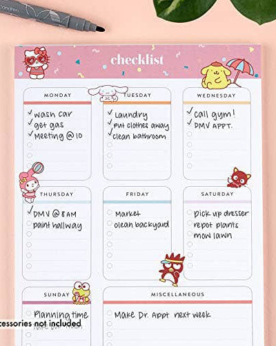 Hello Kitty & Friends Pink Confetti Checklist 25pg Notepad