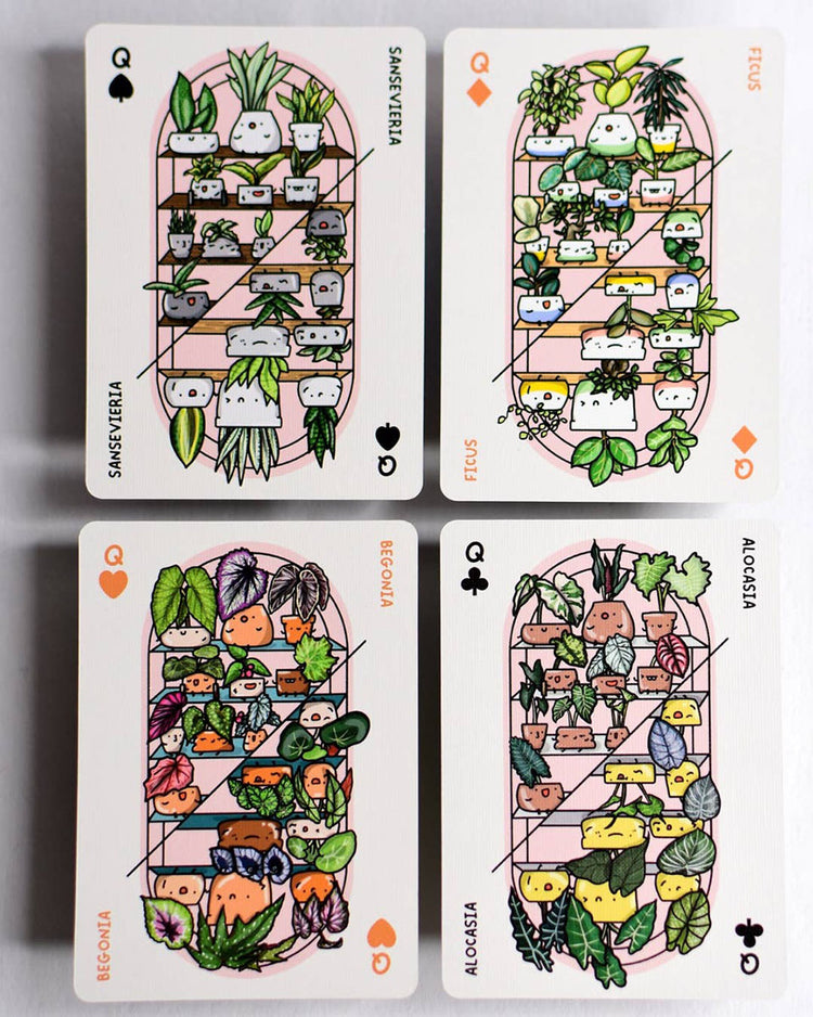 Full House of Plants Plant Lovers Kawaii Playing Cards
