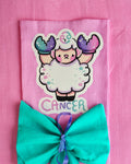 Cancer Sprout! Kawaii Sheep with Crab Hands Glossy Vinyl Sticker - 2.3"